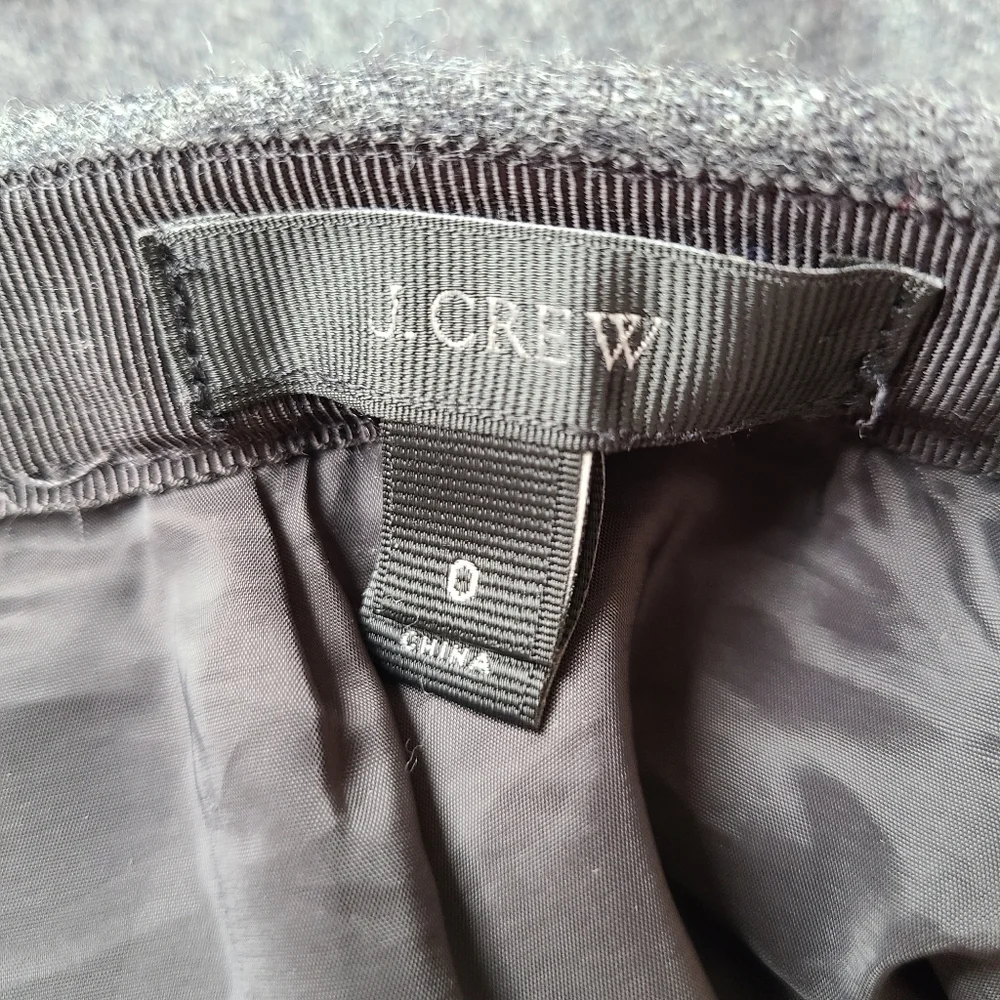 J. Crew Grey Wool Blend Tiered Ruffle Mini Skirt Size 0 / XS